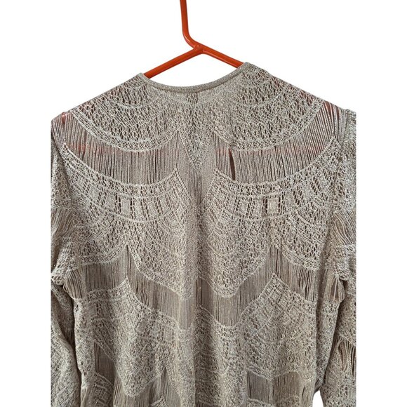 Vintage Gold Metallic Crochet 3 Piece Set: Scalloped Fringe, Size X Large Vintag - Picture 6 of 16